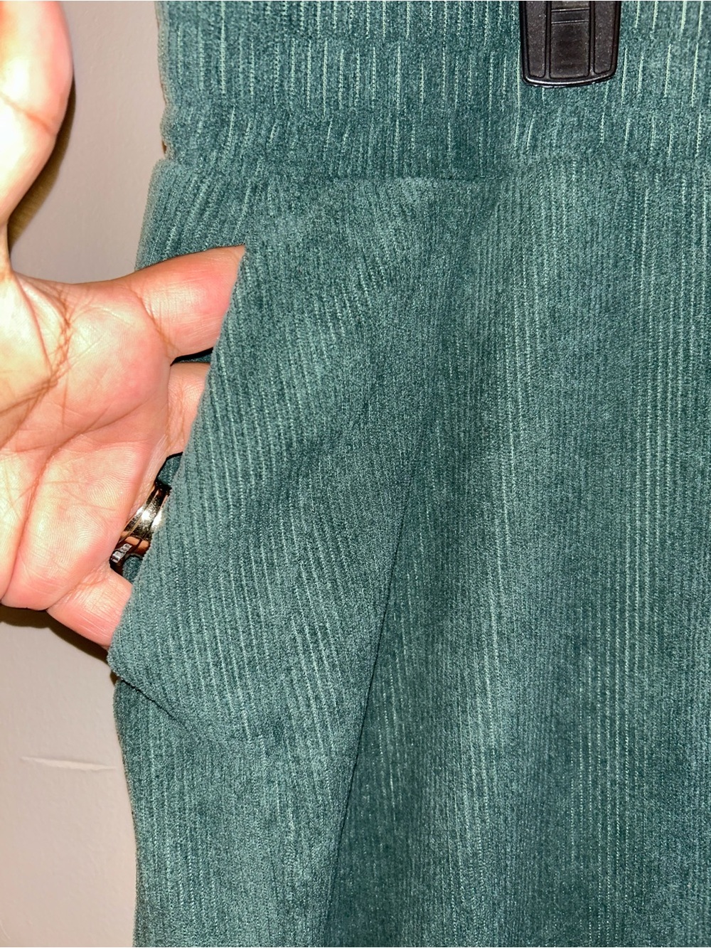 Halara Pants - High Waisted Pocket Straight Leg Baggy Mop Corduroy Casual - Picture 7 of 13